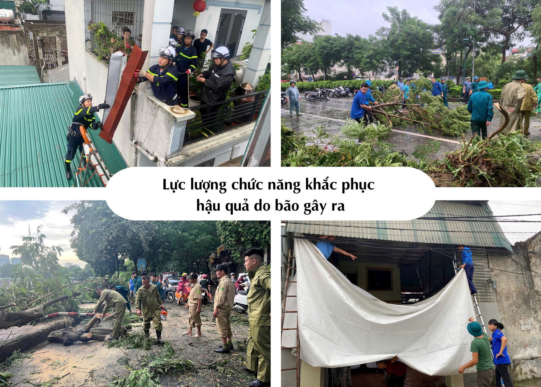 Lực lượng chức năng khắc phục hậu quả do bão số 3 Yagi gây ra